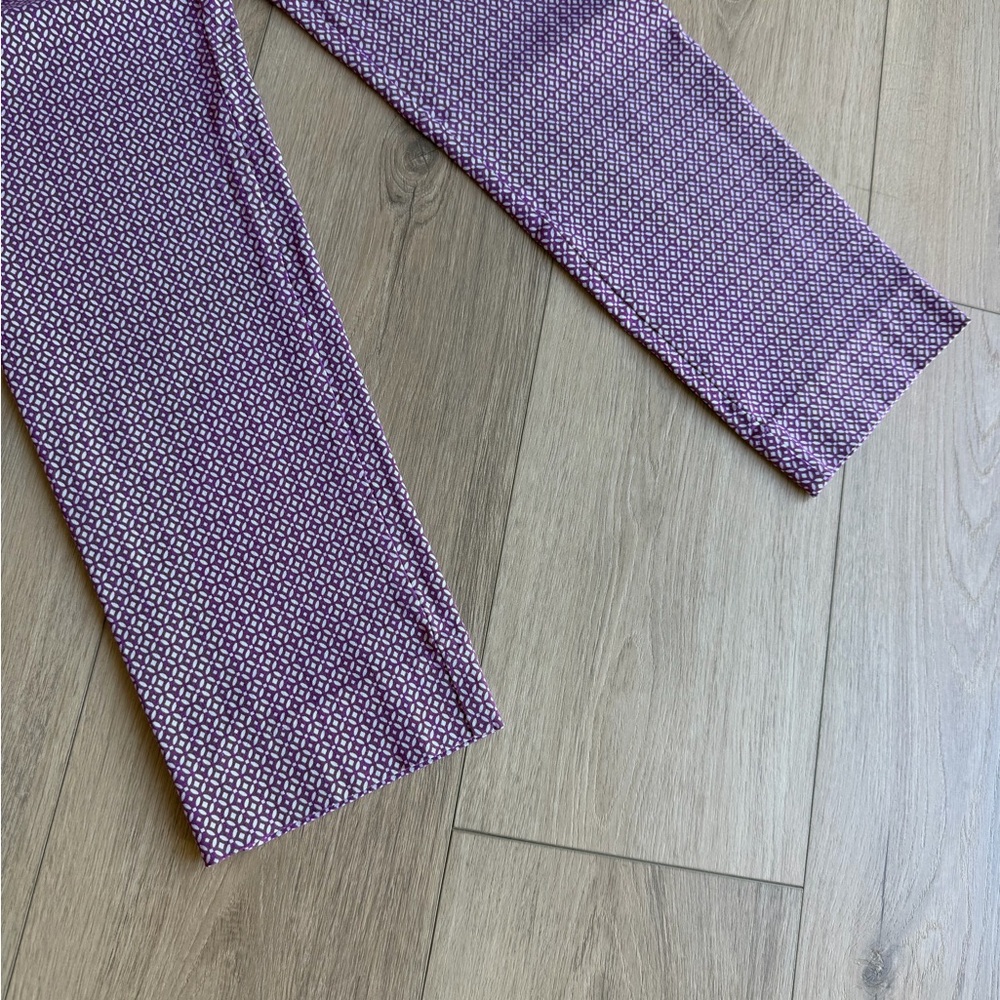 Ladies Purple Patterned Stretch Crop pants - Picture 2 of 8